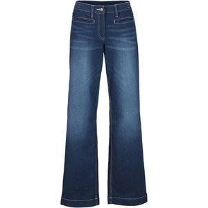Wide leg mid waist jeans met een comfortabele band
