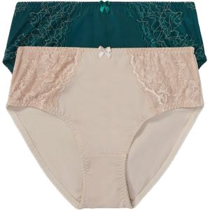 Maxislip met sierlijk kant (set van 2)