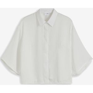 Cropped blouse van satijn