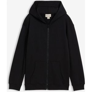 Sweatvest met capuchon van een zachte mix met biologisch katoen