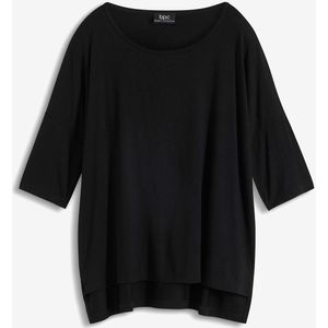 Boxy shirt met boothals, halflange mouw