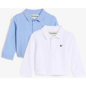 Piqué poloshirt van katoen (set van 2)