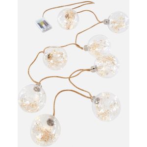 LED lichtslinger met 8 bollen met gedroogde bloemen