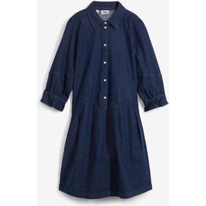 Korte spijkerjurk in A-lijn met 3/4 pofmouwen