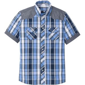 Overhemd met korte mouwen en denim details