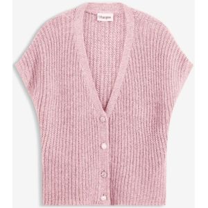 Mouwloos vest met decoratieve knopen