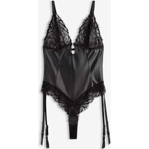 Stringbody in wetlook met afneembare jarretals