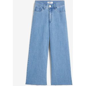 Wide leg jeans met high waist, cropped