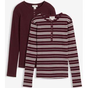 Geribde longsleeve in een biologische katoenmix