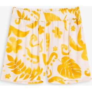 Gedessineerde short van gestructureerde viscose