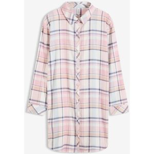 Geweven nachthemd van flanel met knoopsluiting