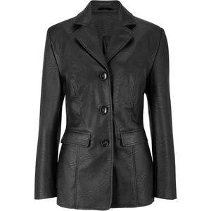 Lange blazer van imitatieleer