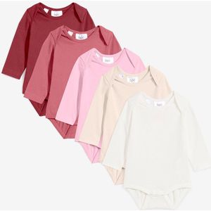 Baby rompertje van biologisch katoen, lange mouw (set van 5)