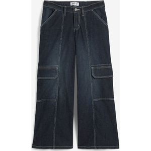 Mid waist cargo jeans, cropped