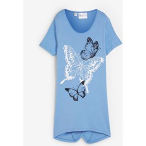 Longshirt met puntige onderrand en vlinders