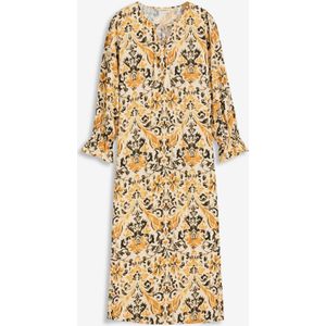 Gedessineerde kaftan jurk van vloeiende viscose