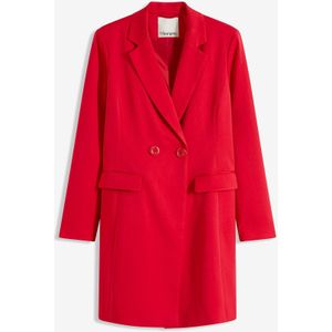 Lange blazer met V-hals, lange mouw