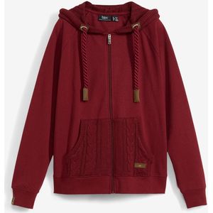 Sweatvest met gebreide capuchon en zakken