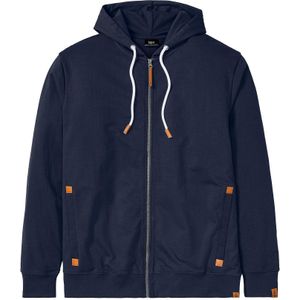 Sweatvest met een capuchon en imitatieleleren details