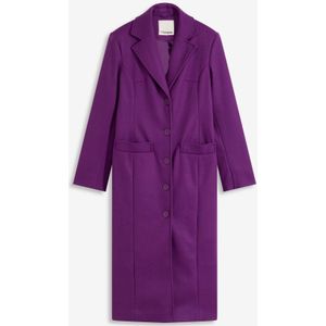 Lange jas in wollen look