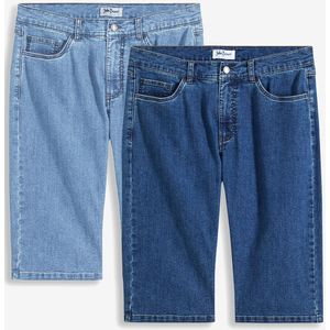 Lange stretch jeans bermuda (set van 2) regular fit