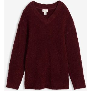 Bouclé trui met V-hals