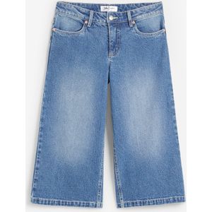 Wide leg capri jeans met mid waist