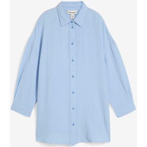 Overhemdblouse van mousseline