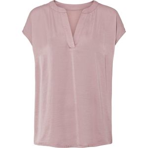 Blouse van soepel satijn met oversized schouders