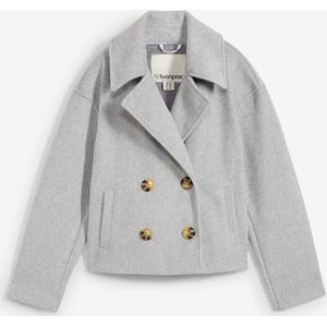 Korte jas in wollen look