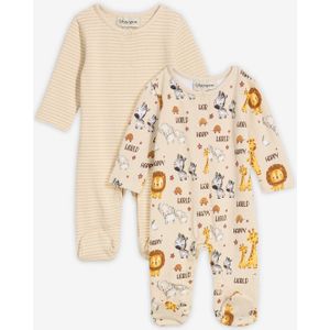 Baby pyjama onesie (set van 2) van biologisch katoen