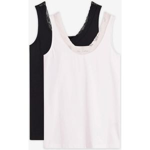 Hemd met biologisch katoen en kant (set van 2)