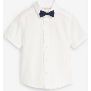 Overhemd met korte mouwen en strikje van puur katoen (2-dlg. set)