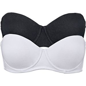 Strapless beugel bh (set van 2) met biologisch katoen