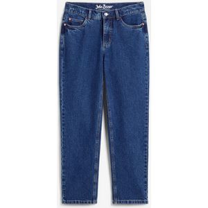 Cropped mid waist jeans, straight