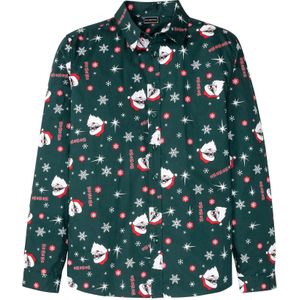 Overhemd met een kerstprint en lange mouwen, slim fit