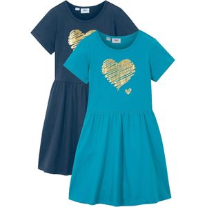 Jersey jurk van biologisch katoen (set van 2)