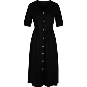 Katoenen midi jurk met knoopsluiting