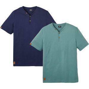 Henley shirt (set van 2) van biologisch katoen