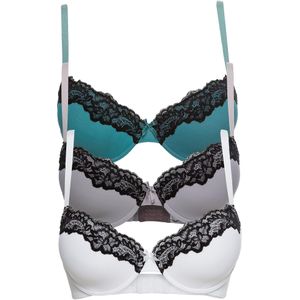 Voorgevormde beugel bh met gerecycled polyamide (set van 3)