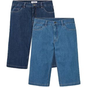 Lange stretch jeans bermuda (set van 2) regular fit