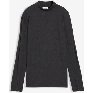 Longsleeve van geribd materiaal