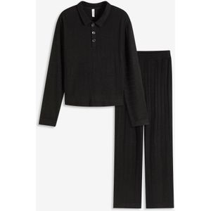 Oversized huispak van zacht ribmateriaal