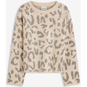 Jacquard oversized trui met pailletten