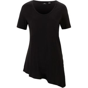 Asymmetrisch longshirt in een katoen-viscosemix