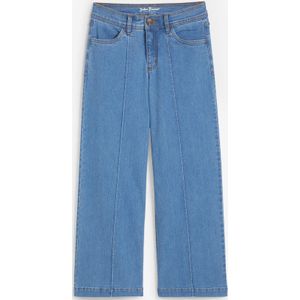 Wide leg mid waist jeans, cropped