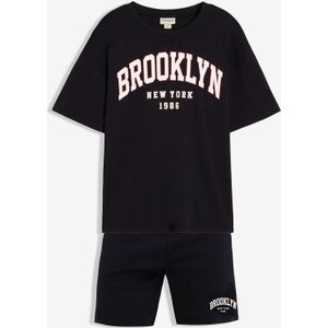 T-shirt en korte broek van zwaar biologisch katoen (2-dlg. set)