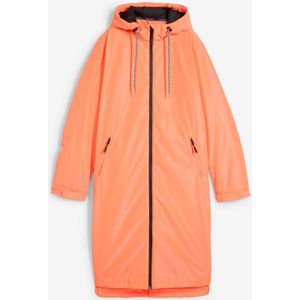 Waterdichte, lange regenjas in midilengte