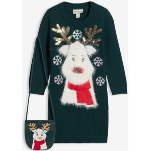 Gebreide meisjes jurk inclusief tasje (2-dlg. set)