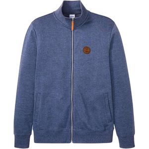 Sweatvest met opstaande kraag en imitatieleren details